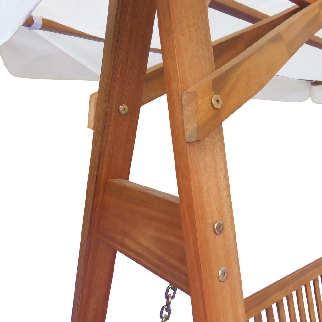 Garden Swing Bench with Canopy Eucalyptus Acacia Wood