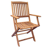 7 Piece Folding Outdoor Dining Set Solid Acacia Wood - Top-Down View