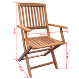 7 Piece Folding Outdoor Dining Set Solid Acacia Wood
