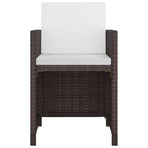 9 Piece Outdoor Dining Set with Cushions Poly Rattan Brown