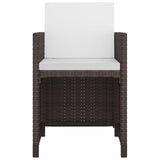 9 Piece Outdoor Dining Set with Cushions Poly Rattan Brown - Top-Down View