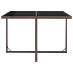 9 Piece Outdoor Dining Set with Cushions Poly Rattan Brown