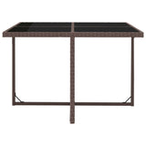 9 Piece Outdoor Dining Set with Cushions Poly Rattan Brown - Rear View