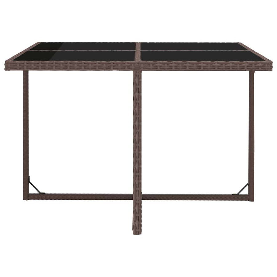 9 Piece Outdoor Dining Set with Cushions Poly Rattan Brown