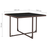 9 Piece Outdoor Dining Set with Cushions Poly Rattan Brown