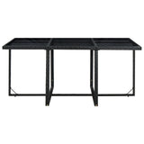 11 Piece Outdoor Dining Set with Cushions Poly Rattan Black - Rear View