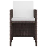 11 Piece Outdoor Dining Set with Cushions Poly Rattan Brown - Top-Down View