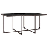 11 Piece Outdoor Dining Set with Cushions Poly Rattan Brown - 45-Degree Angle