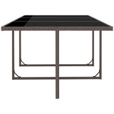 11 Piece Outdoor Dining Set with Cushions Poly Rattan Brown - Rear View
