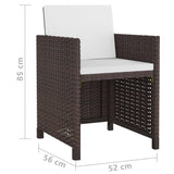 11 Piece Outdoor Dining Set with Cushions Poly Rattan Brown - Close-Up Angle