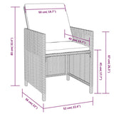 11 Piece Outdoor Dining Set with Cushions Poly Rattan Black - Extra Image