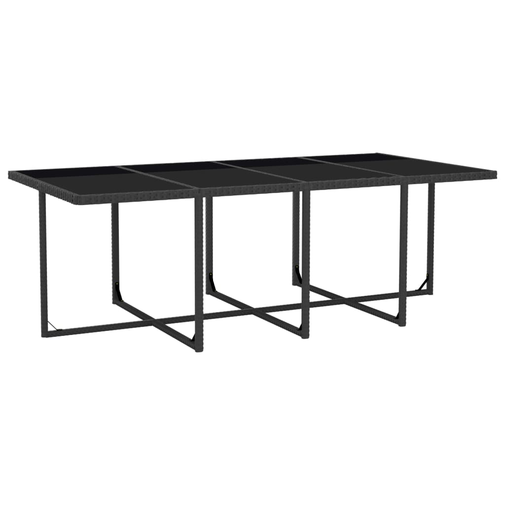 13 Piece Outdoor Dining Set with Cushions Poly Rattan Black