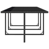 13 Piece Outdoor Dining Set with Cushions Poly Rattan Black - Rear View