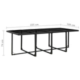 13 Piece Outdoor Dining Set with Cushions Poly Rattan Black - Close-Up Angle