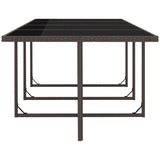 13 Piece Outdoor Dining Set with Cushions Poly Rattan Brown - Rear View