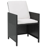 13 Piece Outdoor Dining Set with Cushions Poly Rattan Black - Side View