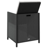13 Piece Outdoor Dining Set with Cushions Poly Rattan Black - 45-Degree Angle