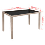 5 Piece Outdoor Dining Set with Cushions Poly Rattan Beige - Extra Image