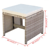 5 Piece Outdoor Dining Set with Cushions Poly Rattan Beige - Extra Image