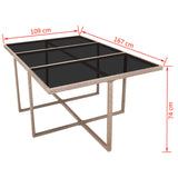 11 Piece Outdoor Dining Set with Cushions Poly Rattan Beige - Extra Image