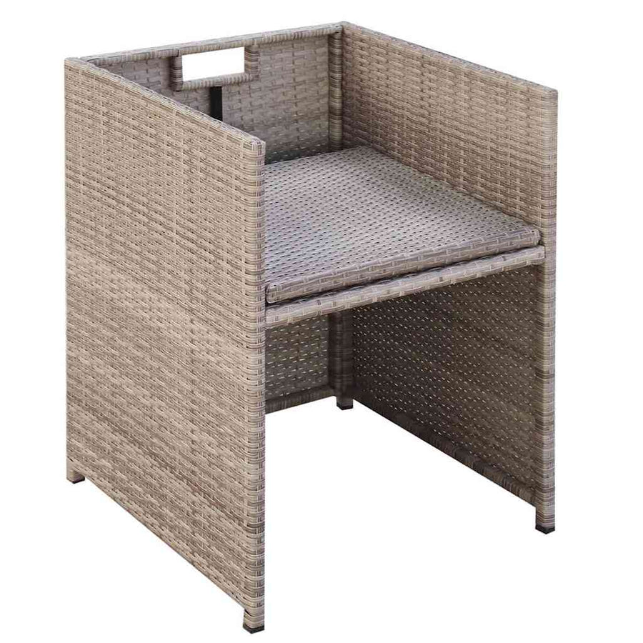 13 Piece Outdoor Dining Set with Cushions Poly Rattan Beige