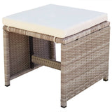 13 Piece Outdoor Dining Set with Cushions Poly Rattan Beige