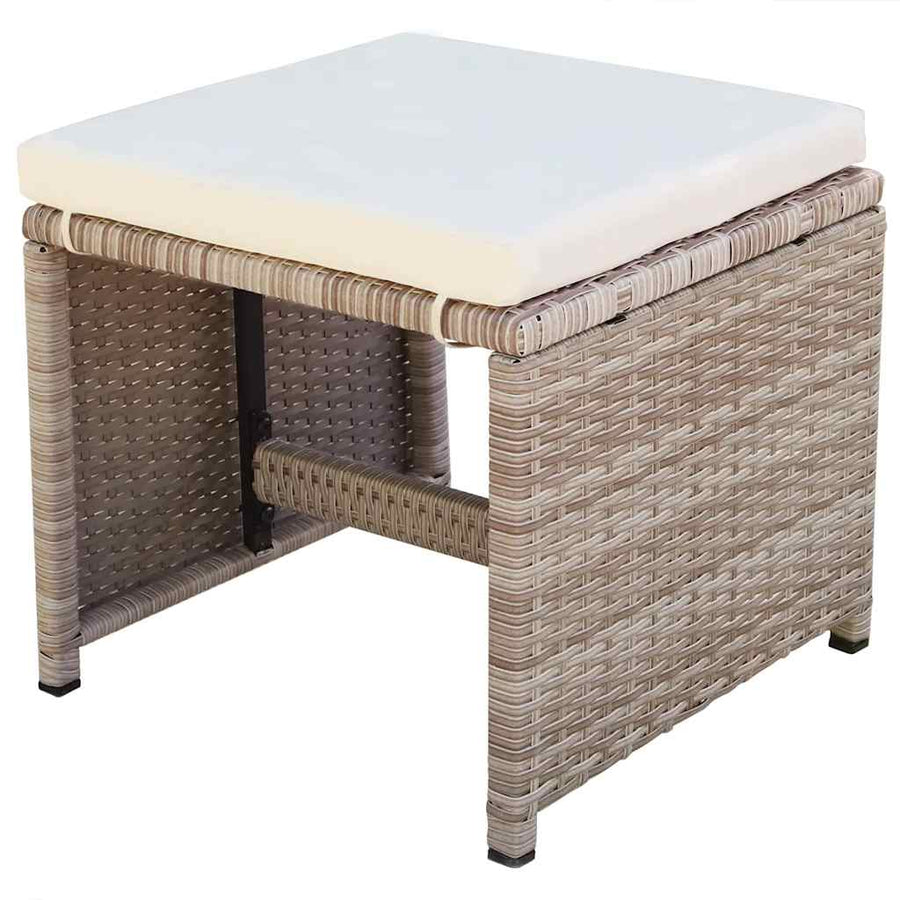 13 Piece Outdoor Dining Set with Cushions Poly Rattan Beige
