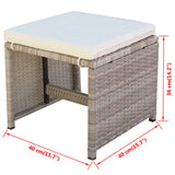 13 Piece Outdoor Dining Set with Cushions Poly Rattan Beige