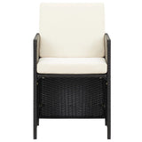 Garden Chairs 2 pcs with Cushions and Pillows Poly Rattan Black