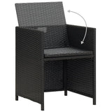 Garden Chairs 2 pcs with Cushions and Pillows Poly Rattan Black - Top-Down View