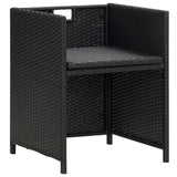 Garden Chairs 2 pcs with Cushions and Pillows Poly Rattan Black - 45-Degree Angle