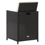 Garden Chairs 2 pcs with Cushions and Pillows Poly Rattan Black