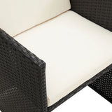 Garden Chairs 2 pcs with Cushions and Pillows Poly Rattan Black - Extra Image