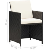 Garden Chairs 2 pcs with Cushions and Pillows Poly Rattan Black - Extra Image