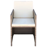 Garden Chairs 2 pcs with Cushions and Pillows Poly Rattan Beige
