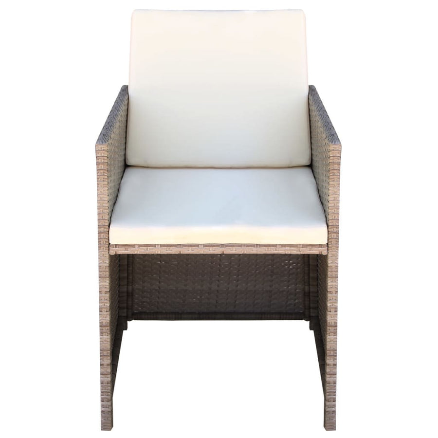 Garden Chairs 2 pcs with Cushions and Pillows Poly Rattan Beige