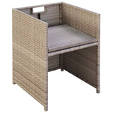 Garden Chairs 2 pcs with Cushions and Pillows Poly Rattan Beige - Top-Down View