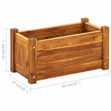 Garden Raised Bed Acacia Wood 50x25x25 cm - Low Angle