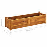 Garden Raised BedAcacia Wood 100x30x25 cm - Low Angle