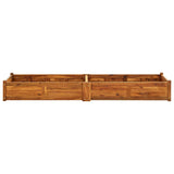 Garden Raised Bed Acacia Wood 200x50x25 cm - Top-Down View