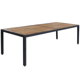 11 Piece Outdoor Dining Set with Cushions Poly Rattan Black - Top-Down View