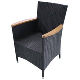 Garden Chairs 2 pcs with Cushions Poly Rattan Black - Top-Down View