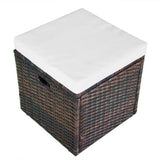 4 Piece Garden Lounge Set with Cushions Poly Rattan Brown