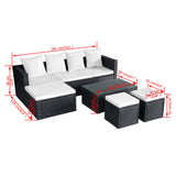 4 Piece Garden Lounge Set with Cushions Poly Rattan Black - Extra Image