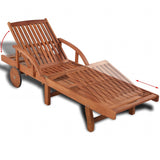 Sun Lounger Solid Acacia Wood - Side View