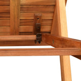 Sun Lounger with Table Solid Acacia Wood - Close-Up Angle