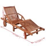 Sun Lounger with Table Solid Acacia Wood - Extra Image