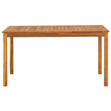Garden Table 140x80x74 cm Solid Acacia Wood - Front View
