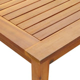 Garden Table 140x80x74 cm Solid Acacia Wood - Rear View