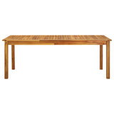 Garden Table 200x90x74 cm Solid Acacia Wood - Front View